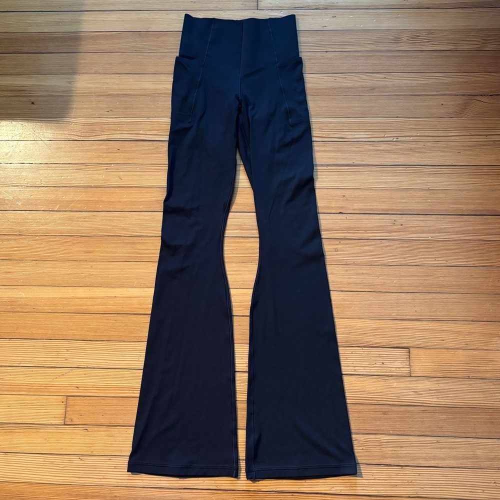 Aerie Black High-Rise Flared Leggings